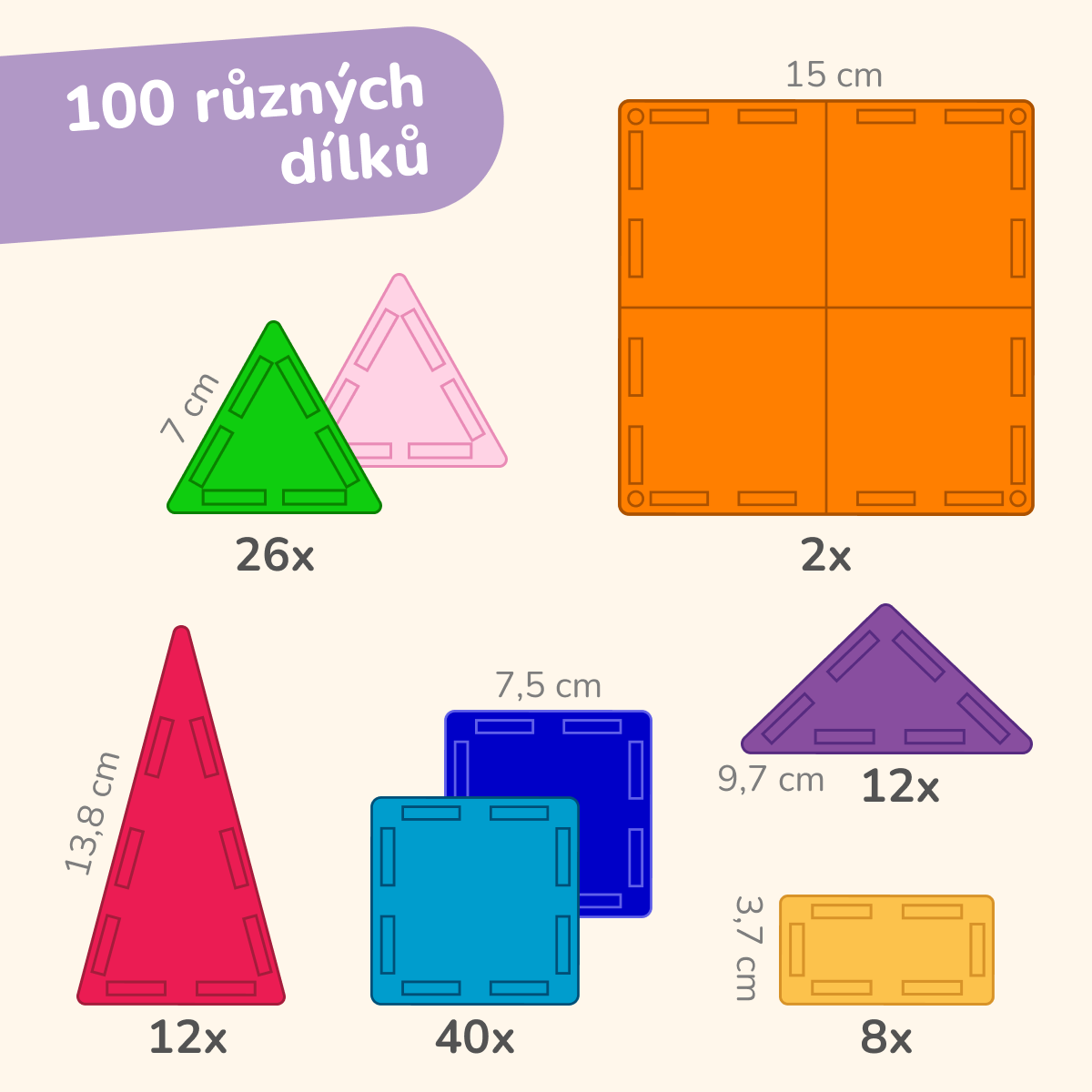 COLORMAG - Magnetická stavebnice 100 kusů