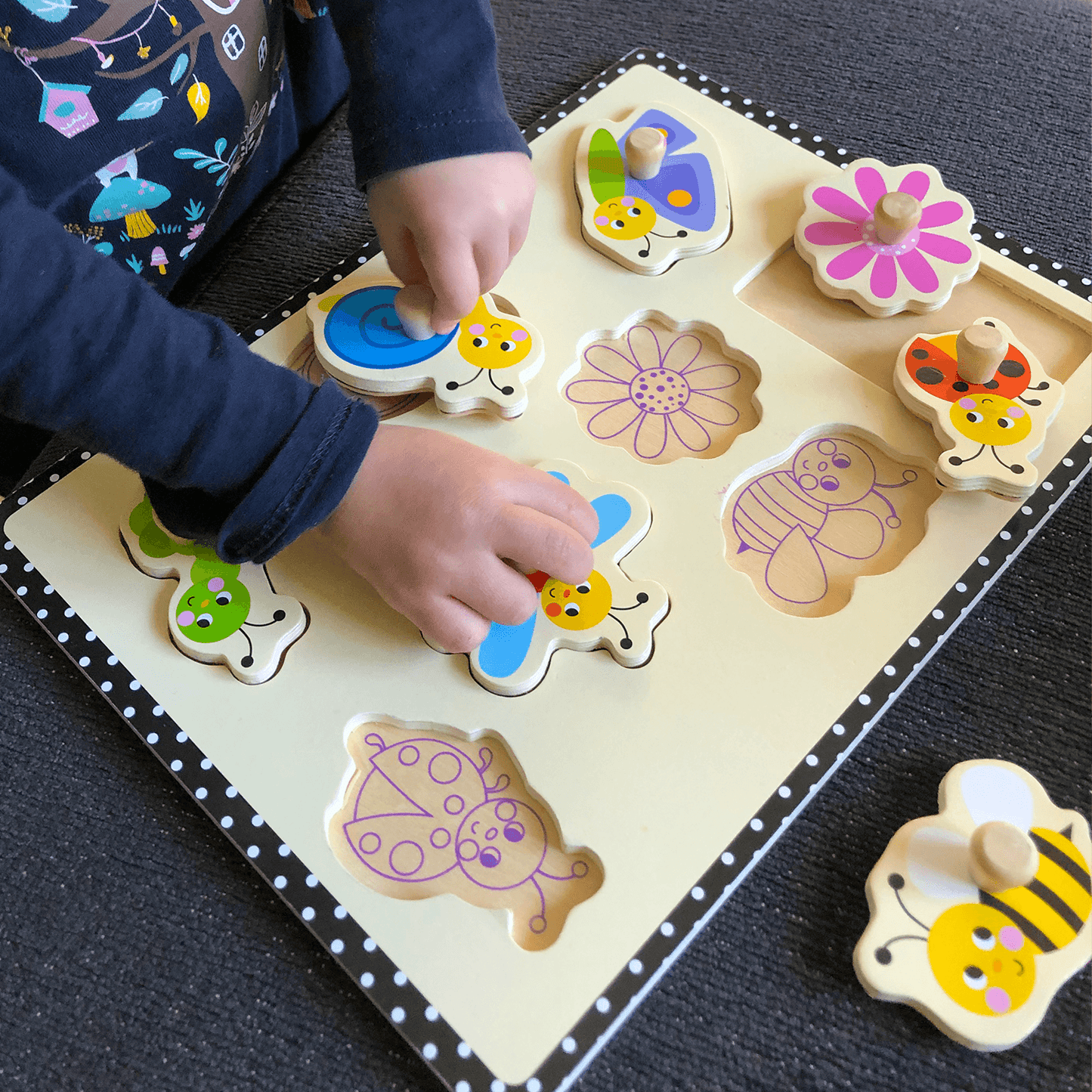 Dřevěná dětská razítka puzzle Kouzelná zahrada - Lerni.cz