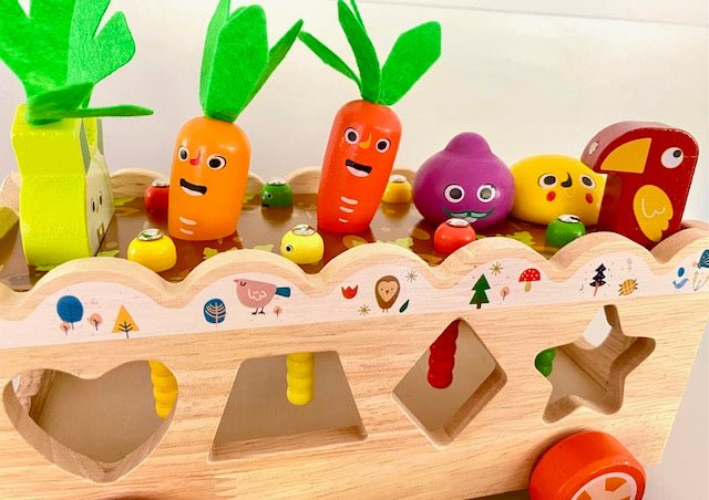 Dřevěná vkládačka, vozíček - Lerni.cz