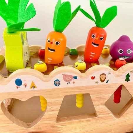 Dřevěná vkládačka, vozíček - Lerni.cz