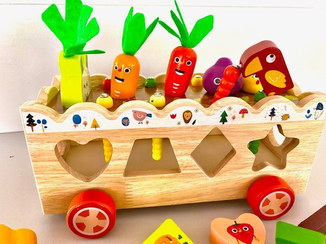 Dřevěná vkládačka, vozíček - Lerni.cz