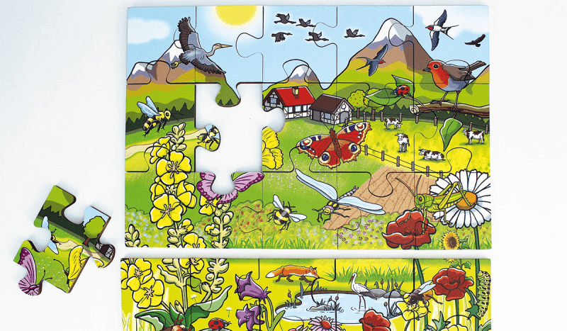 Podlahové puzzle - Květy na louce - Lerni.cz