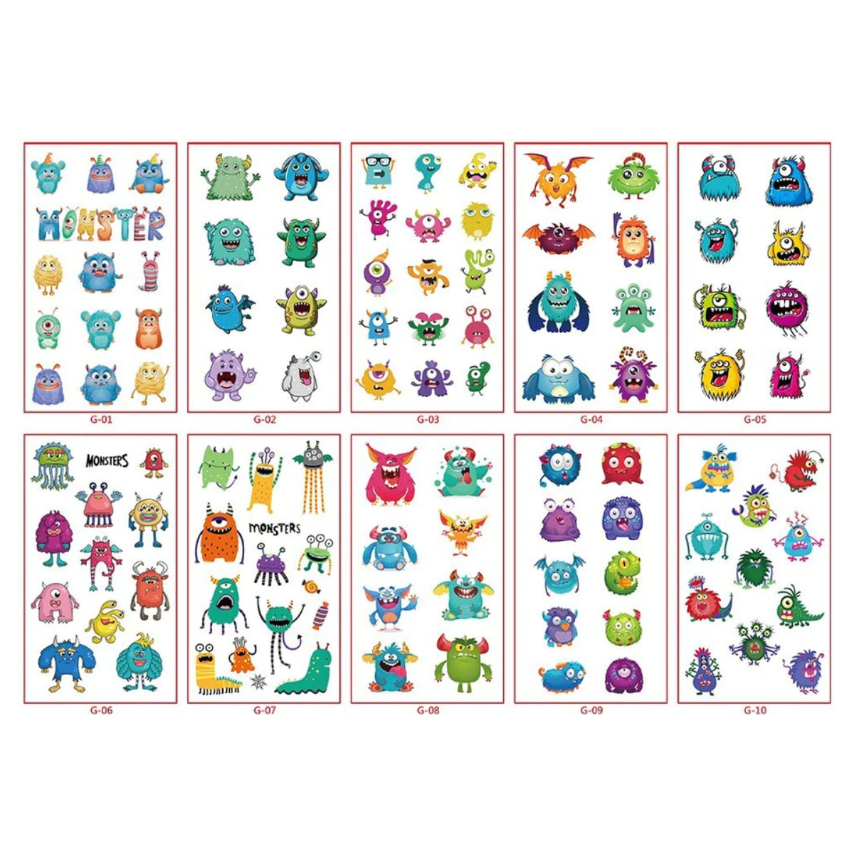 Dočasné tetování - Veselé příšerky