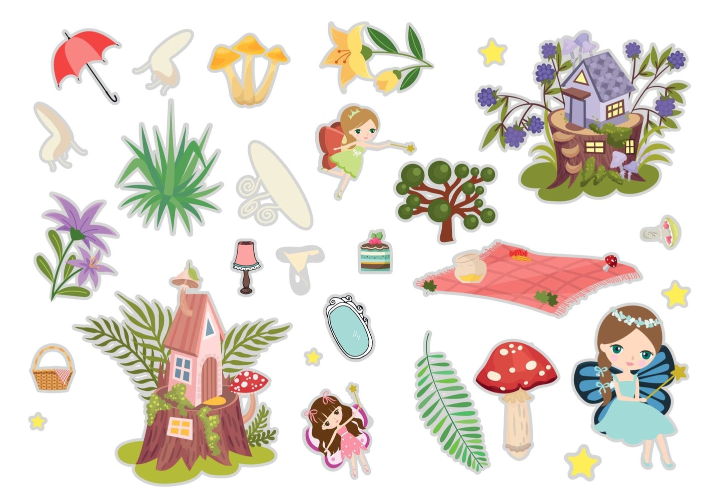 Samolepky k opakovanému použití: Princezny a víly - Lerni.cz