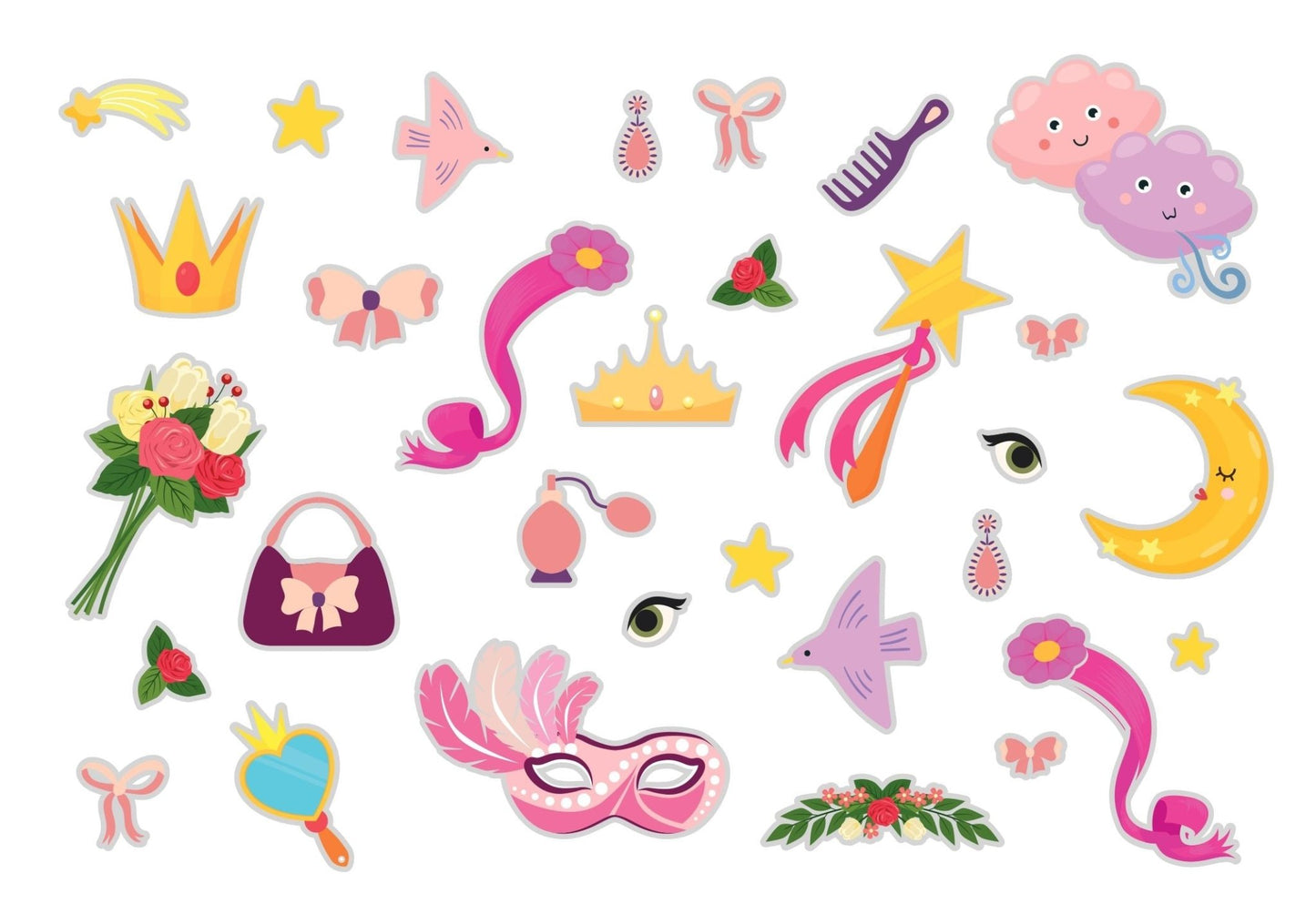 Samolepky k opakovanému použití: Princezny a víly - Lerni.cz