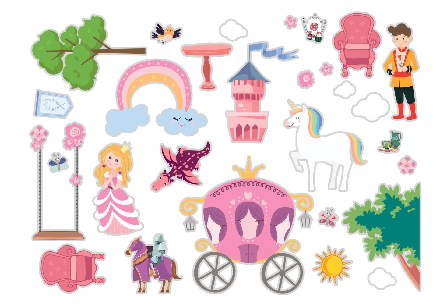 Samolepky k opakovanému použití: Princezny a víly - Lerni.cz