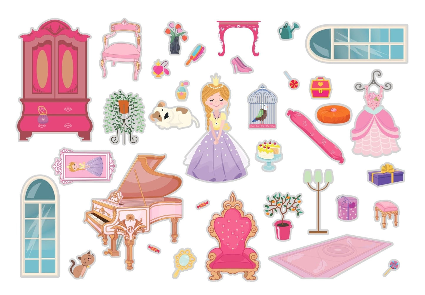 Samolepky k opakovanému použití: Princezny a víly - Lerni.cz