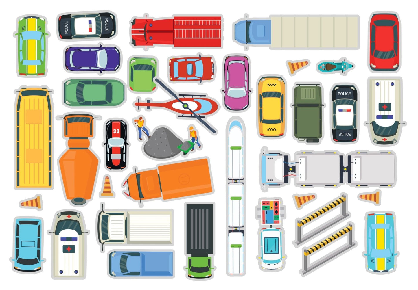 Samolepky k opakovanému použití: Vozidla - Lerni.cz