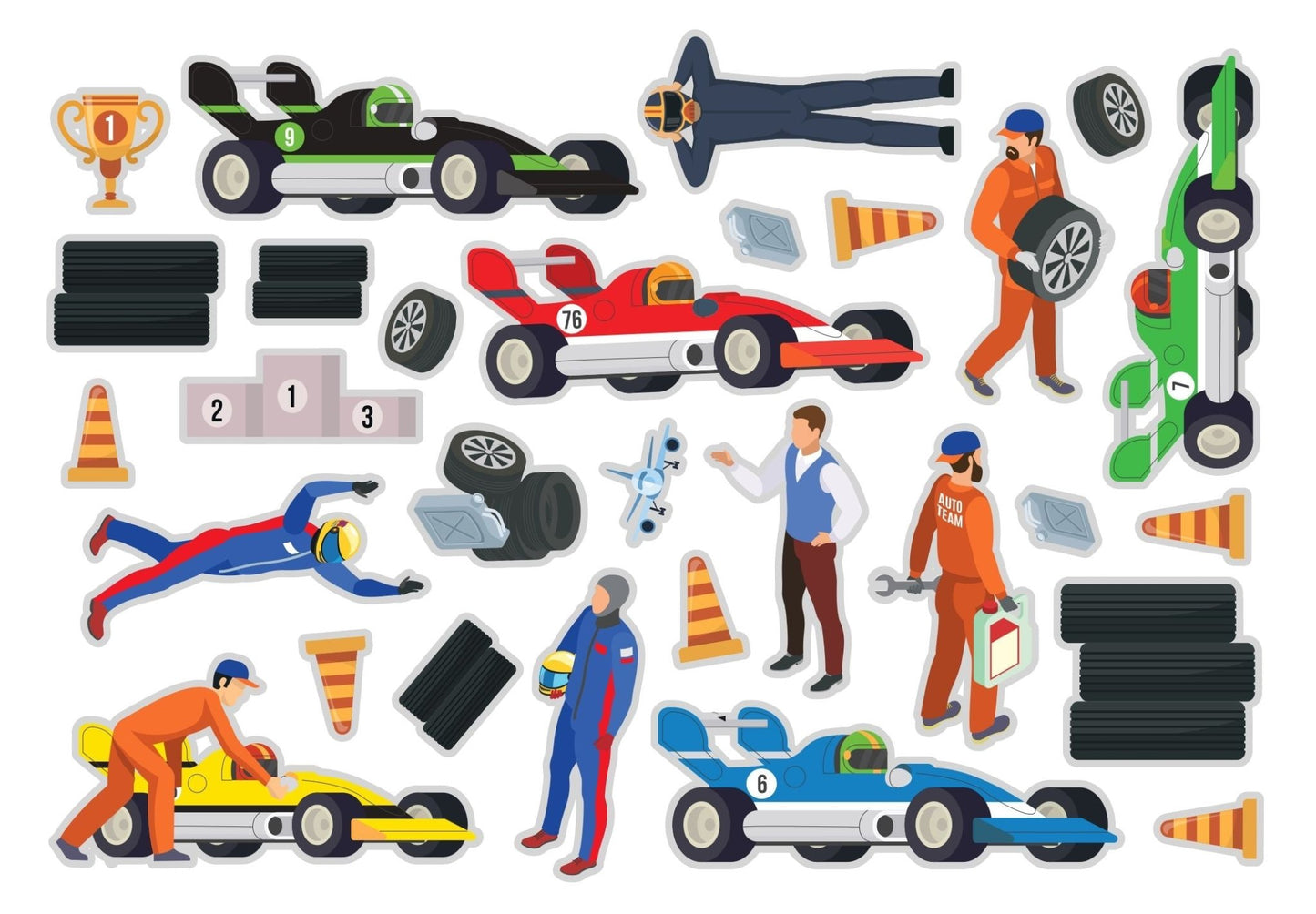 Samolepky k opakovanému použití: Vozidla - Lerni.cz