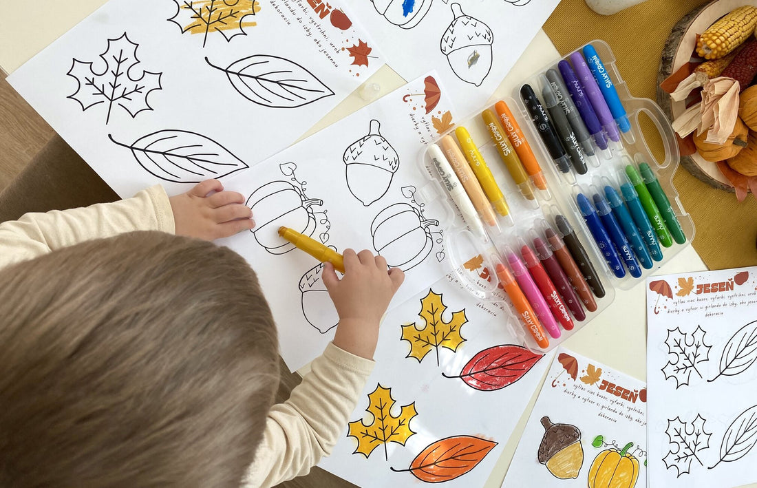 Objevujte svět bezstarostné tvorivosti s prstovými barvami a pastelkami Silky Crayon