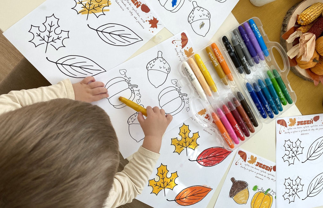 Objevujte svět bezstarostné tvorivosti s prstovými barvami a pastelkami Silky Crayon