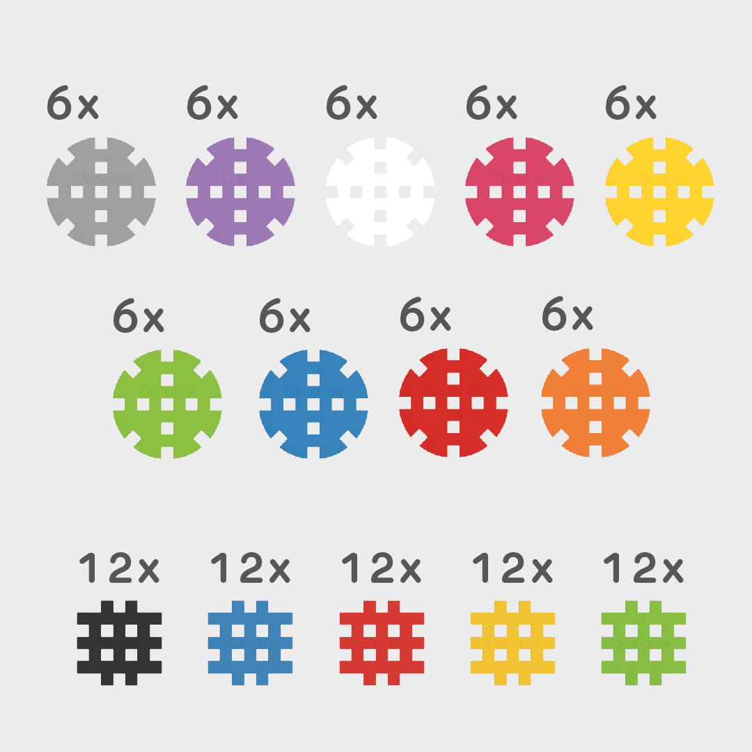 Midi Waffle Construction Wheels 120 kusů