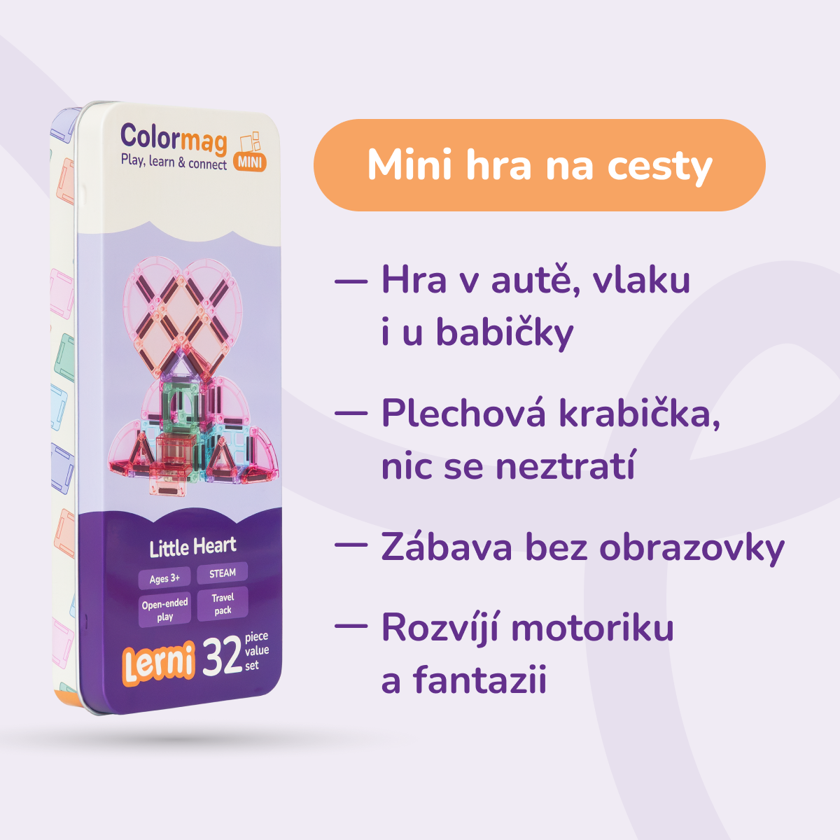 Colormag Mini Little Heart v plechové krabičce – výhody na cesty