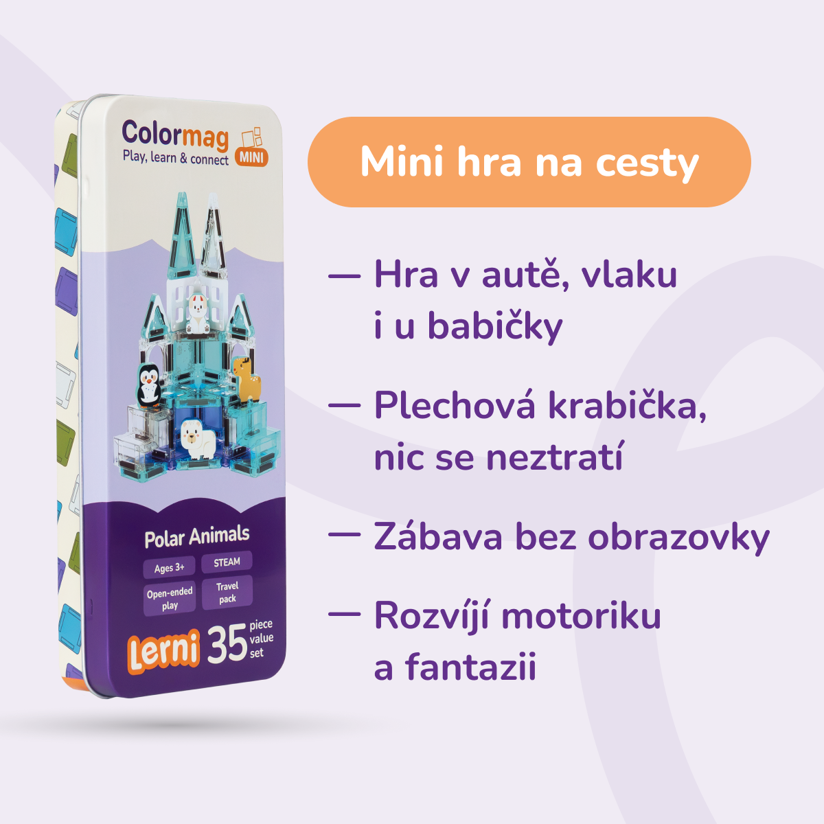 Colormag Mini Polar Animals v plechové krabičce – výhody na cesty