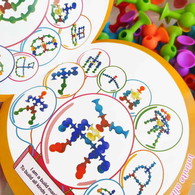 Rozbaleno : Přísavková stavebnice Zvířátka 96 kusů