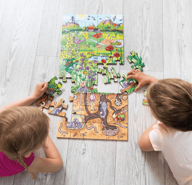 Podlahové puzzle - Květy na louce - Lerni.cz