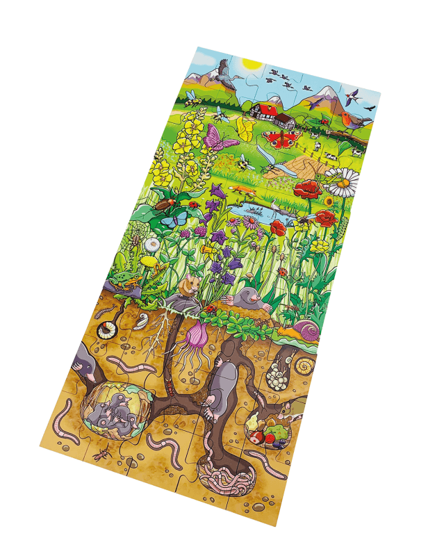 Podlahové puzzle - Květy na louce - Lerni.cz
